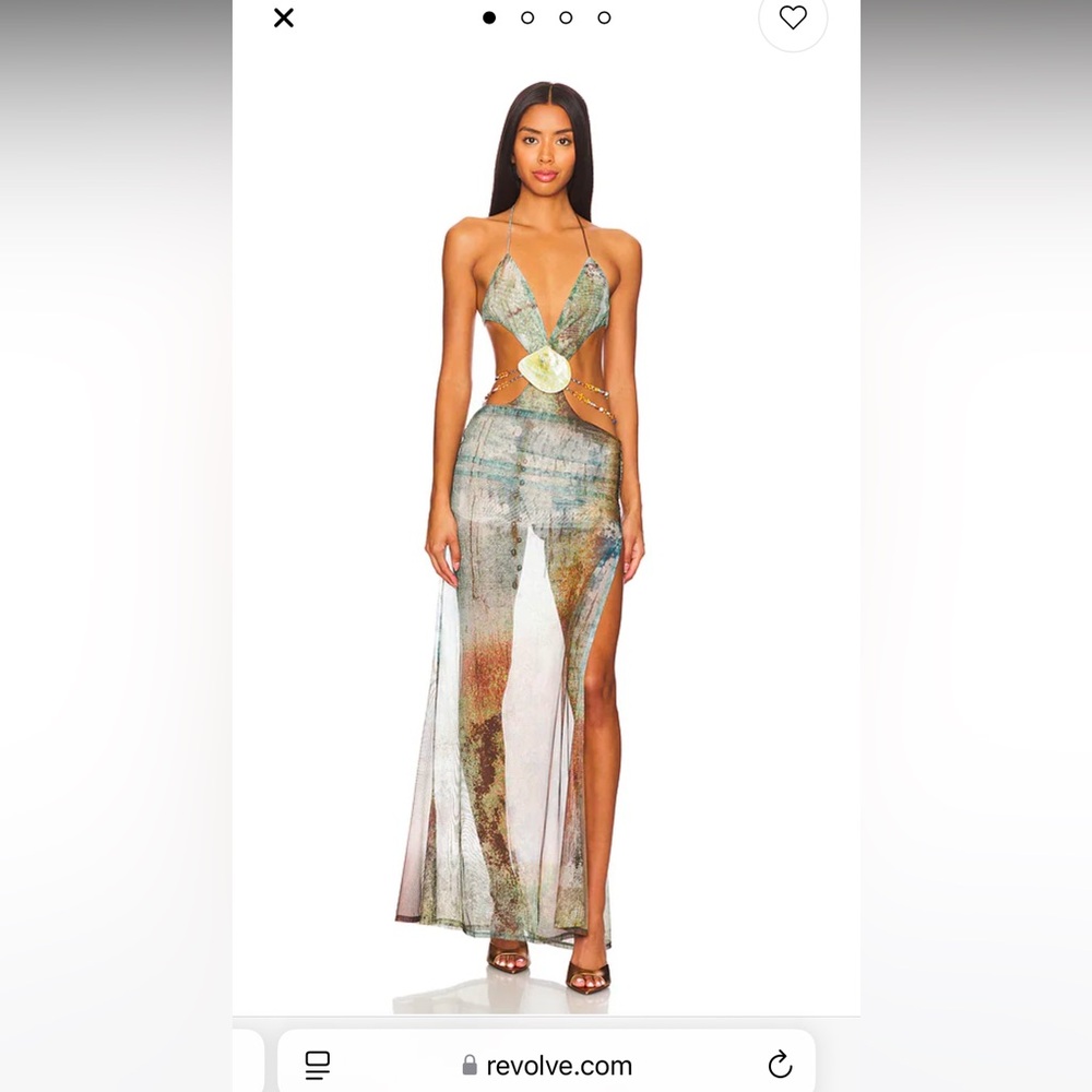 Jaded London Vida Backless Maxi Dress with Shell Trim